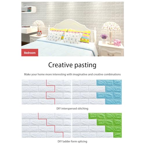 30 Stück 3D-Ziegelstein-Tapete, zum Aufkleben und Abziehen, wasserdichte Wandpaneele, selbstklebende Kunstschaum-Ziegelstein-Wandpaneele für Zuhause, Büro, Schlafzimmer, Wohnzimmer, Wäsche,