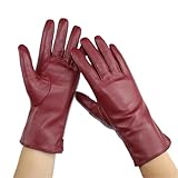 PFYKCYL Damen Lederhandschuhe in Farbe, klassisch, gerader Stil...