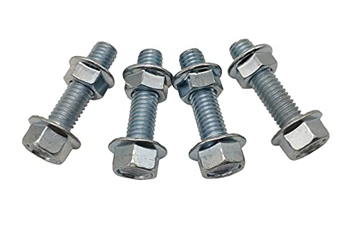 Image of 3 /8 Flanged Hex Head Bolts, 3 /8 Flanged Nuts, Flanged Hex Head Screws, Grade 5, Fully Threaded, 4 Pack (3 /8 inch-16 x 1 inch)