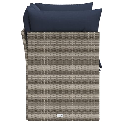 Canapé de jardin en polyrotin de qualité supérieure avec coussin gris