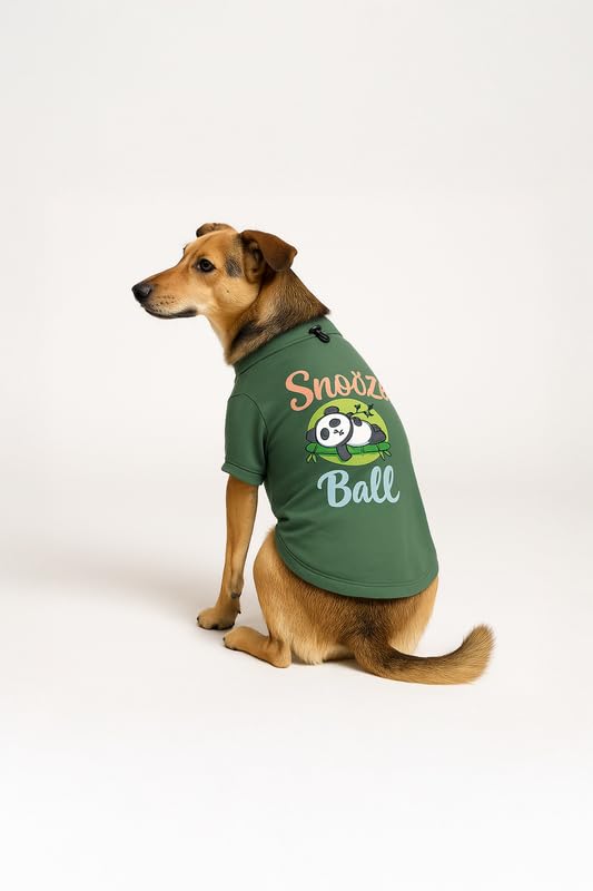 Image of Thunder Tails Adjustable Cotton Dog T-Shirt for Shitzu & French Bulldog | Comfortable Soft Fabric Pet Apparel for Small Dogs & Puppies | Easy to Wear Everyday Outfit (Green, XL)