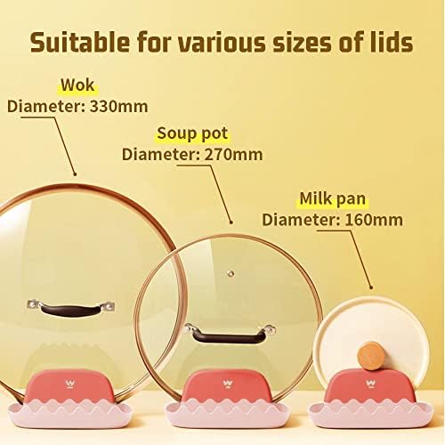 Pot Lid Holder Spoon Rest, Hillylolly Utensil Rest, Spoon Rest Kitchen Plastic, Kitchen Cooking Spoon Holder, Spoon Tray Shelf, for Kitchen Cooking Tools, Tableware (Pink)