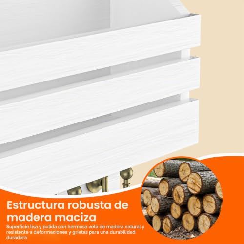 Miniatura 3 de Biamaleu Multifuncional Colgador Llaves De Madera Cuelga Llaves Pared Porta Llaves Con 6 Ganchos Porta Chaves Con Buzón Cajón Organizador Llaves Blanco Para Salón Pasillo Oficina Entrada Pasillo