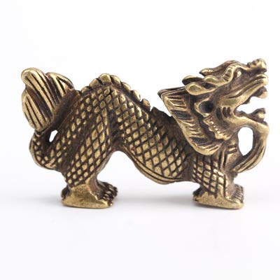Porte-clés dragon Feng Shui en laiton pur, le cadeau rétro idéal à offrir
