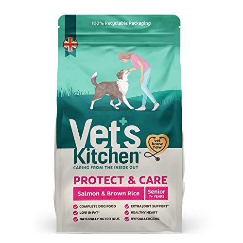 Vets Kitchen Dry Dog Food Senior Salmon & Brown Rice Protect & Care 3kg