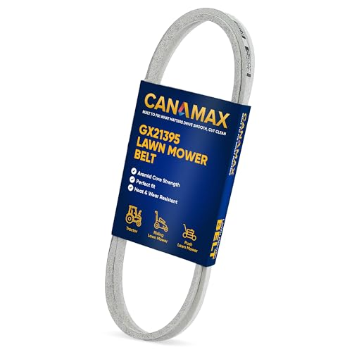 Image of Canamax GX21395 Mower Deck Belt for John Deere 54 inch Deck E180 D170 LA175 LA150 G110 S180 190C LA150 Tractors - Aramid Cord 161.4 inch x 5 /8 inch
