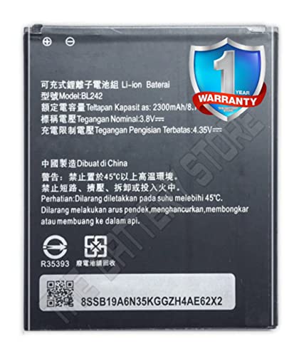 Image of THE BATTERY STORE Original BL242 Battery for Lenovo A6000 / K3 / K30-W / A3860 / A3580 / A3900 / A6010 Battrey with 1 Year Warranty*** (H157)