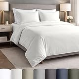 California Design Den Certified 100% Egyptian Cotton Queen Sheets Set - Lightweight & Crisp Percale Sheets Queen Deep Pocket Set, Durable Luxury Bedding - Ivory