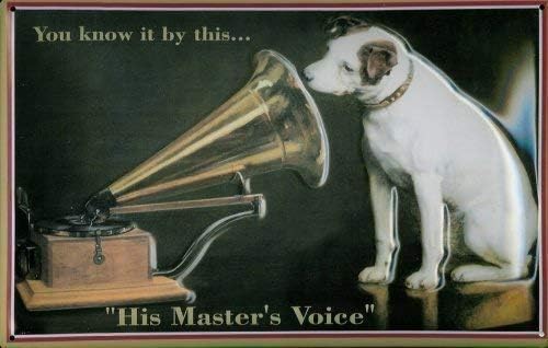 IFIC His Masters Voice grün Blechschild Schild Blech Metall Metal Tin Sign 20 x 30 cm