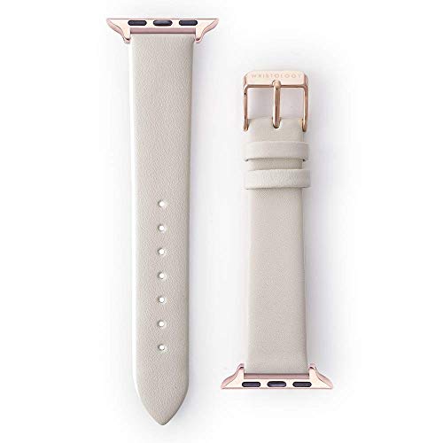 Wristology Compatible with Apple Watch 38mm 40mm 42mm 44mm Leather Band for Rose