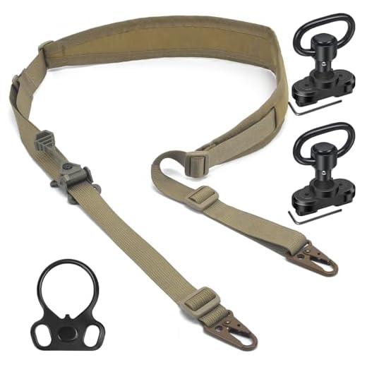WarBull Padded 2 Point Sling, QD Swivel 2 Point Sling with HK Hook, Tactical Gun Sling for Rifle, Shotgun, and Crossbow, Ideal Gift for Hunter, Shooting (Coyote Brown)