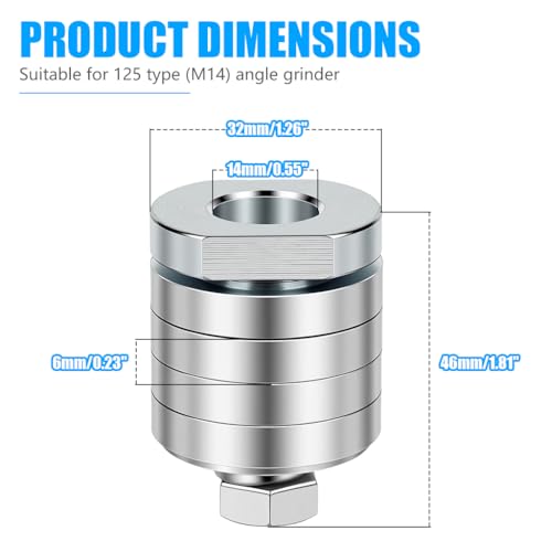 Image of Serplex125mm Angle Grinder Groove Cutting Adapter, M14 Thread Quick Change Carbon Steel Slotting Machine Conversion Head, Angle Grinder to Grooving Machine Adapter Fits Type 125 Angle Grinders