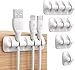 Syncwire Organizer a Clip per Cavo - [5 Pezzi] Mini Fermacavi Clip Portacavi Adesivo Multifunzione Clip per Cavi di Alimentazione, Cavi di Ricarica, Cavi per Mouse e Altri Cavi Compatibili, Bianco