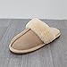 UKKO Hiver Pantoufles Cuir Suède Cuir Peluche Fourrure Doublée Femmes Casual Hiver Pantoufles Chaises Chaudes Moitié Maison Chaussures Chaleureuse Maison Confortable Maison-Sand,13
