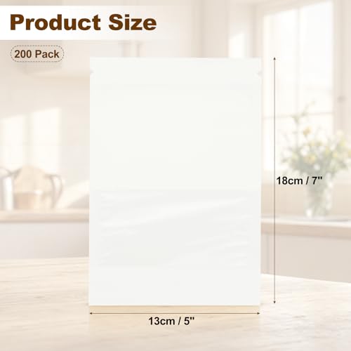 PATIKIL Envelopes de sementes, pacote com 200 pacotes de papel kraft resseláveis de 17,8 cm x 12,7 c