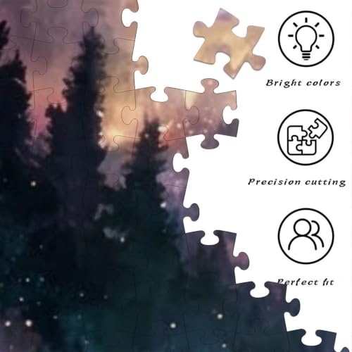Forêt Ciel Étoiles 1000pcs Mini Puzzle pour Famille Carton – vue 4