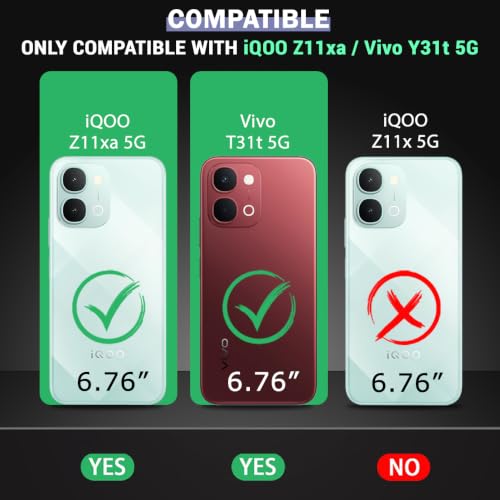 Image of TheGiftKart Tough Armor Bumper Back Cover Case for iQOO Z11xa 5G / Vivo Y31t 5G | Sliding Camera Cover, Kickstand & Ring Holder | 360 Degree Protection Back Cover Case (PC & TPU, Black)