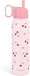 SANDJEST Cat Stainless Steel Water Bottle with Twist Lid 20oz, Travel Insulated Water Bottles for Sports & Gym, Gift for Women Girls Friends Pet Lovers Cat Moms Birthday Christmas