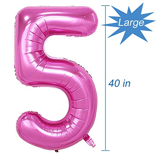 Image of Pink Number 5 Balloon, 40 Inch