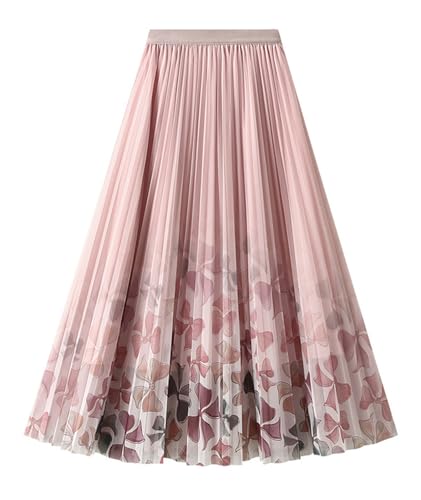 Womens Casual High Waisted A Line Mesh Skirt Trendy Layered Cute Tulle Midi Skirt for Beach Party