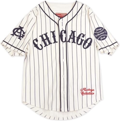 Big Boy Chicago American Giants S2 Heritage Mens Baseball Jersey [Ivory White - M] - ID#62769
