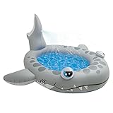 La piscina de tiburón está diseñada para su uso a partir de los 2 años de edad; incluye kit de parches para reparar pequeños pinchazos o poros