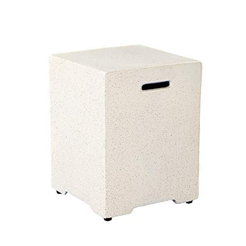 HOMPUS Elegant Hideaway Side Table Standard 20 LP 16-inch Propane Tank Cover (White)
