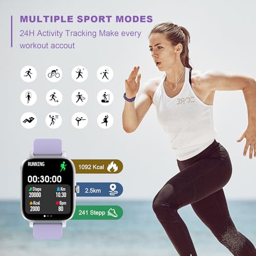 Torjalph Smart Watch For Men Women Compatible With Iphone Samsung Android Phone 1.69 Inch Full Touch Screen Watch Ip68 Waterproof Bluetooh Fitness Tracker Smart Watch With Heart Rate/Sleep Monitor thumb #3