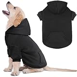 Dog Sweaters for Small Dogs Dog Hoodie Pet Sweater Soft Solid Brushed Fleece Pet Clothes Hoodie Sweatshirt with Pocket(Black-S)