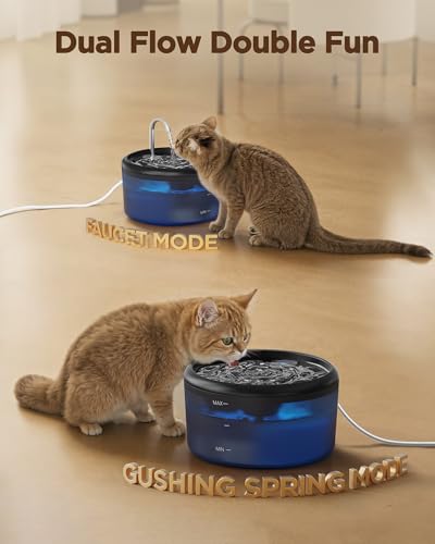 Katzenbrunnen Trinkbrunnen für Katze Automatic: Katzen Trinkbrunnen Leise - 2.4L Katzentrinkbrunnen Indoor - Wasserbrunnen für Katze Mit Led - Wasserhahn Wasserspender für Klein Hund - Haustierbrunnen