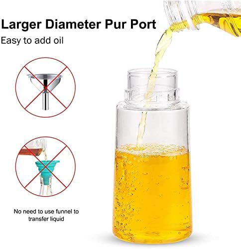 2 Pack Oil Sprayer for Cooking, 6.8 Oz/200ML Olive Oil Dispenser Mister Bottle, Refillable Kitchen Vinegar Spritzer Plastic Sprayer for Air Fryer BBQ/Salad/Baking/Roasting/Grilling