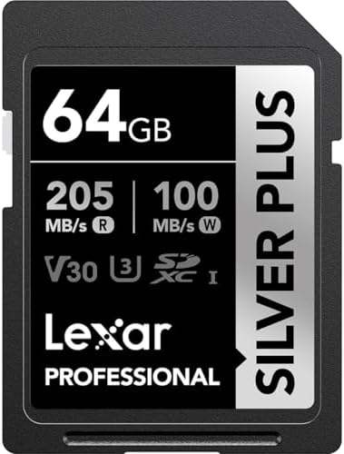 Cartão de Memória Lexar Professional Silver Plus SDXC UHS-I Card 64GB