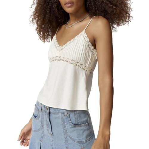 Women's Spaghetti Strap Cami Top Sexy Sleeveless V Neck Lace