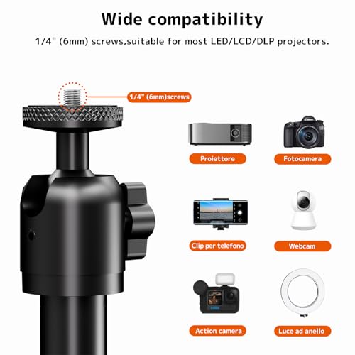 PUTORSEN Beamer Ständer, Projektorständer mit 360° Schwenkbarer,Tragkraft bis zu 5kg , kompatibel mit Beamern, Kameras & Webcams für Zuhause, Büro & Outdoor