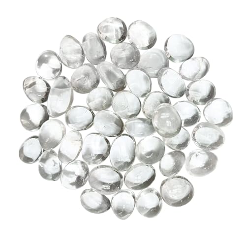 Image of Crystal Clear Quartz Tumble Stone | 50 gm Tumbled Gemstones | Reiki Healing Stones | Home Decor Pebbles | Aquarium Gravel | Garden & Table Decor