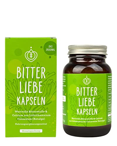 BitterLiebe Bitterstoffe Kapseln - Bitterkräuter, Mariendistel, Löwenzahn, Artischocke hochdosiert - Bitter tropfen in Kapselform - Rezeptur nach Hildegard von Bingen - vegan