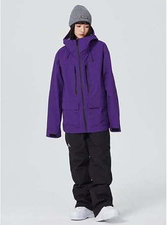 Ski Jacket for Men Women 3L Snowboard Coat with Hood Outdoor Zip Snow Ski Jackets