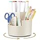 AiQInu Drehbarer Stiftehalter, 360°Rotierende Stiftehalter Schreibtisch Organizer mit 3 Fächern, Große Kapazität, für Büro Aufbewahrung & Organisation, Make-Up, Bastel