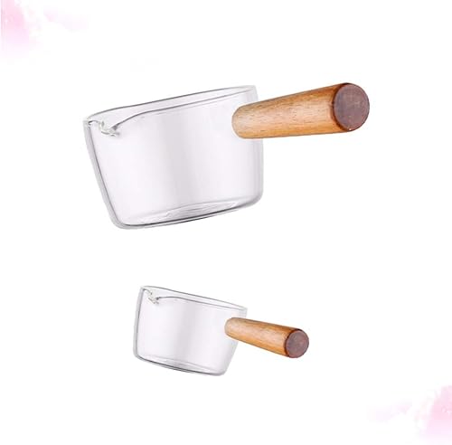 Miniatura 8 de DOITOOL Tazón de preparación de 2 piezas de plato de crema de vidrio, cuencos pequeños para salsas, platos de barra de postre con asa, taza de