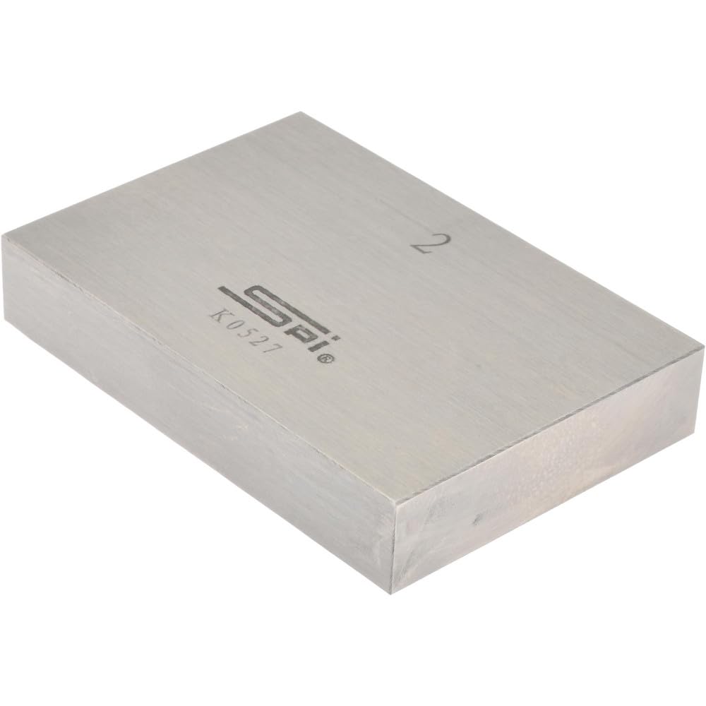 SPI Rectangle Steel Gage Block, 2 Inch, Grade AS-1, NIST Certified, Dimensional Measurement Tool