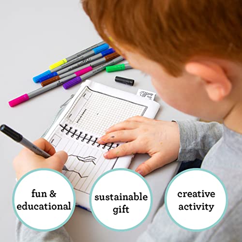 Eatsleepdoodle Coloring Pencilcase For Kids W/ 10Pk Washable Markers For Kids - 30X20In Dinosaur Kids Coloring Pencilcase - Ultra Washable & Reusable Arts And Crafts For Kids #TOP2