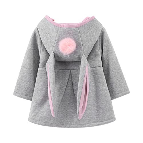 Reviews de Chaquetas para Niña , listamos los 10 mejores. 47 MVNB - chamarra gruesa y cálida para bebés y niñas, para otoño e invierno, con capucha y orejas de conejo, Gris, 3 Años/4 Años
