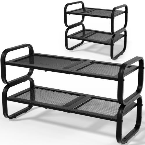 HDDTTZ 2 Tier Shoe Rack - Expandable Shoe Organizer for Closet