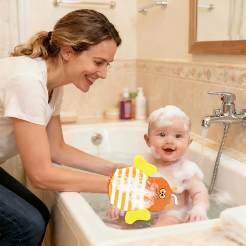 Bathing Gloves - 5 Pieces Reusable Soft Washcloths for Baby and Adult | Ergonomic Non-Slip Gentle Body Cleaning Tool, Toddler-Friendly Bathroom Accessory for Home Shower Spa Use, 200g Multicolor – Image 3