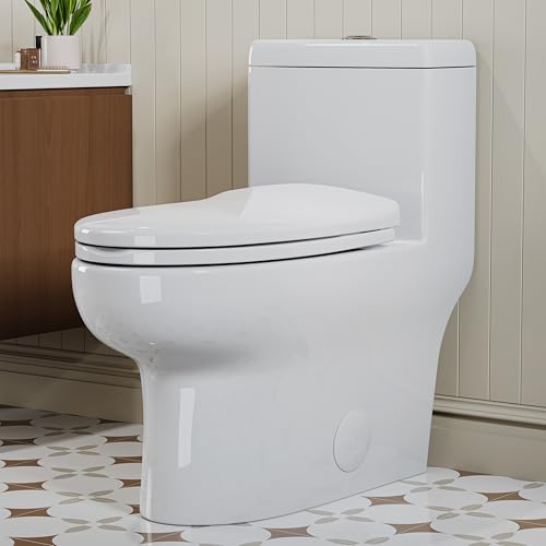 HOROW Compact One Piece Toilet with Soft Close Seat