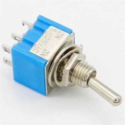 Interrupteur à bascule miniature bleu ON-ON DPDT 6 broches 125VAC