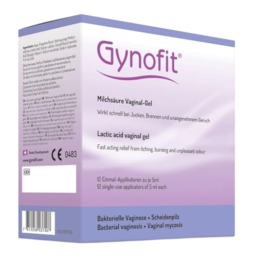 Gynofit Gel Vaginal de Ácido Láctico - Restaurador del equilibrio del pH para la salud vaginal - Previene el picor, el ardor y el olor - Trata y previene las infecciones vaginales (12 unidades)