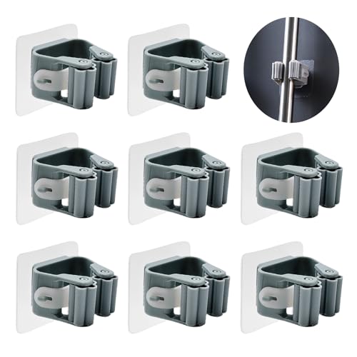 JOIYHY 8 Pezzi Porta Scope Muro,Portascopa da Parete Autoadesivo Porta