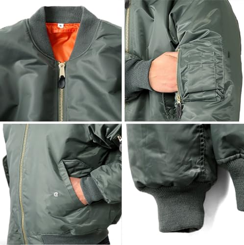 D.IIZOO 無地 中綿 フライトジャケット メンズ ma-1 ジャケット F1116A の商品画像 3