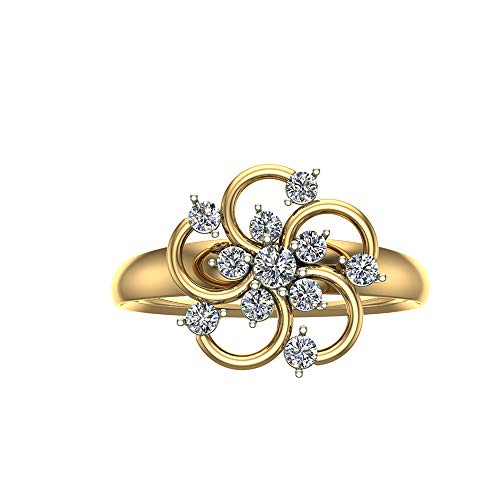 DISHIS 14K /18K Yellow Gold Diamond Ring for Women - Image 2